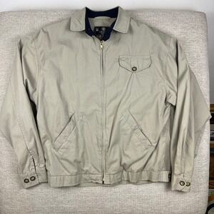 J. Riggins Jacket Harrington Full Zip Medium Beige Cotton Excellent Mens Coat